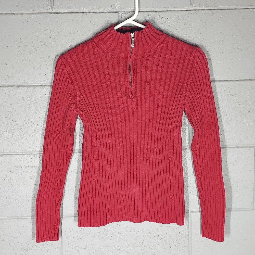 Lauren Ralph Lauren Very Heavy Ribbed Cotton Turtleneck Red - Small